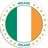 Ierland sticker rond 14,8 cm - Ierse vlag - Landen thema decoratie feestartikelen/versieringen
