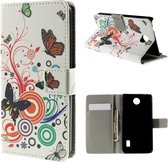 Huawei Ascend Y635 book case hoesje vlinders kleuren