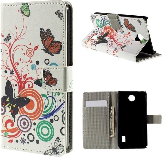Huawei Ascend Y635 book case hoesje vlinders kleuren | bol.com