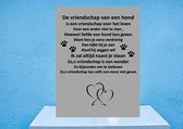 tekstbord een vriendschap van een hond