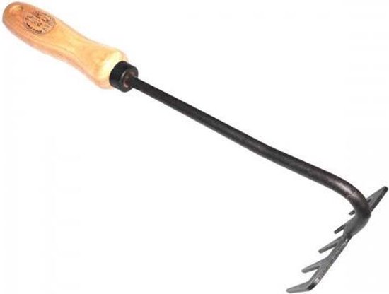 De Wit Gesmede handhark 5-tands met essenhouten handvat - 14 cm — afbeelding 2