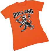 T-shirt Holland voor dames met zwarte leeuw S