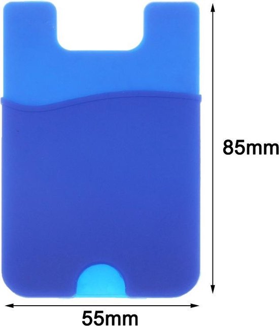 TrendParts Super Handige Sticky Pouch Kaarthouder/Card Holder/Pasjes Houder universeel voor o.a. iPhone 5/5S/5C/5SE 6/6S en Samsung Galaxy S4/S5/S6/S7/edge/mini Note 2/3/4/5 etc. siliconen Blauw (case cover hoesje)