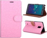 Samsung Galaxy Note Edge - Flip hoes, cover, case - PU leder - PC - Roze