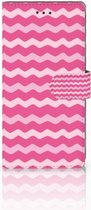Geschikt voor Samsung Galaxy Note 8 Bookcase hoesje Waves Pink
