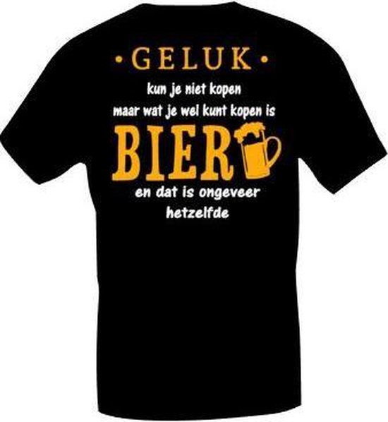 Praten tegen reflecteren Concurreren Heren T-shirt Geluk en bier maat L | bol.com