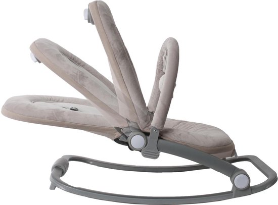 Bo Jungle - Schommelstoel en zitje in 1 - Wipstoel - Bouncer - Baby tot kleuter - Tot max. 18 kg - Inclusief Speelboog en verkleinkussen - Meegroeiende Swing - Zachte stof - Muziek en vibratie functies - Rocker Beige — afbeelding 5