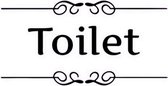 Deursticker toilet vintage zwarte letters Toilet / Muursticker decoratief