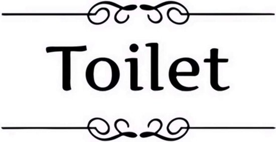 Deursticker toilet vintage zwarte letters Toilet / Muursticker decoratief