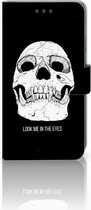 Hoesje Geschikt voor iPhone XR met ruimte voor pasjes Skull Eyes