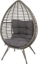 MaxxGarden Lounge stoel tuinstoel op poten ei vormige hangstoel grijs met kussen 132cm MaxxGarden Lounge stoel tuinstoel op poten ei vormige hangstoel grijs met kussen 132cm
