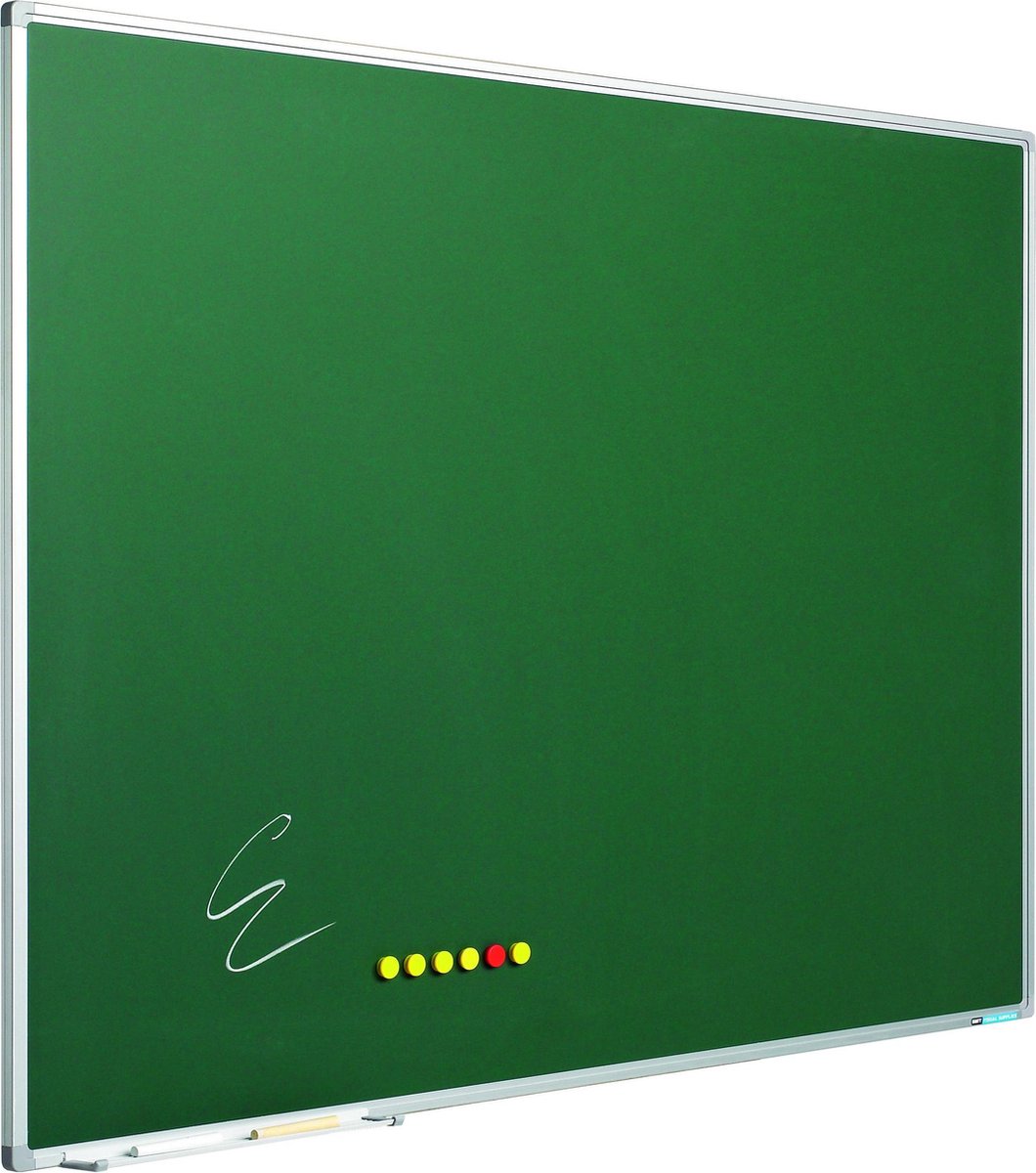 Krijtbord Softline profiel 8mm, emailstaal groen 120x180 cm