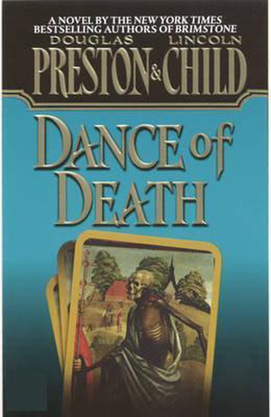 Couverture du livre 'Dance of Death' par Preston & Child, avec une image de cartes de tarot et le texte 'A novel by the New York Times bestselling authors of Brimstone Douglas Preston & Lincoln Child'.