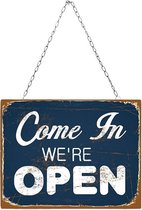 Come In Were Open - Retro wandbord voor winkel of huis - Amerika USA - metaal - 33 x 40,5 cm