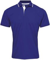 2 x Contrast Coolchecker® polo, Kleur Royal/ White, Maat 3XL  (2-stuks)