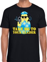 Fout paas t-shirt zwart take me to your leader voor heren XL