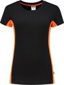 Tricorp t-shirt bi-color Dames - 102003 - zwart / oranje - maat XXL