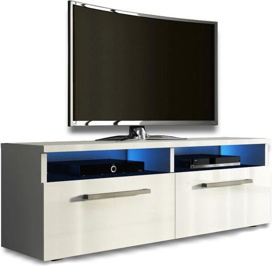heldin consultant hoek TV kast TV meubel Silver met LED verlichting wit | bol.com