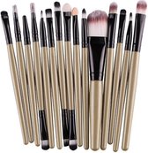 15 Delige Set - professionele Make-Upkwasten Set - Opmaken - Bruin Zwart - Makeup - Make-Upset