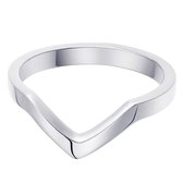 Fashionthings V Ring Zilver - Dames - 316 Stainless Steel - Zilverkleurig - Maat 16