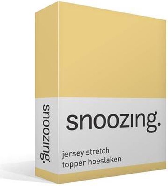 Snoozing Jersey Stretch - Topper - Hoeslaken - Tweepersoons - 140/150x200/220 cm - Geel