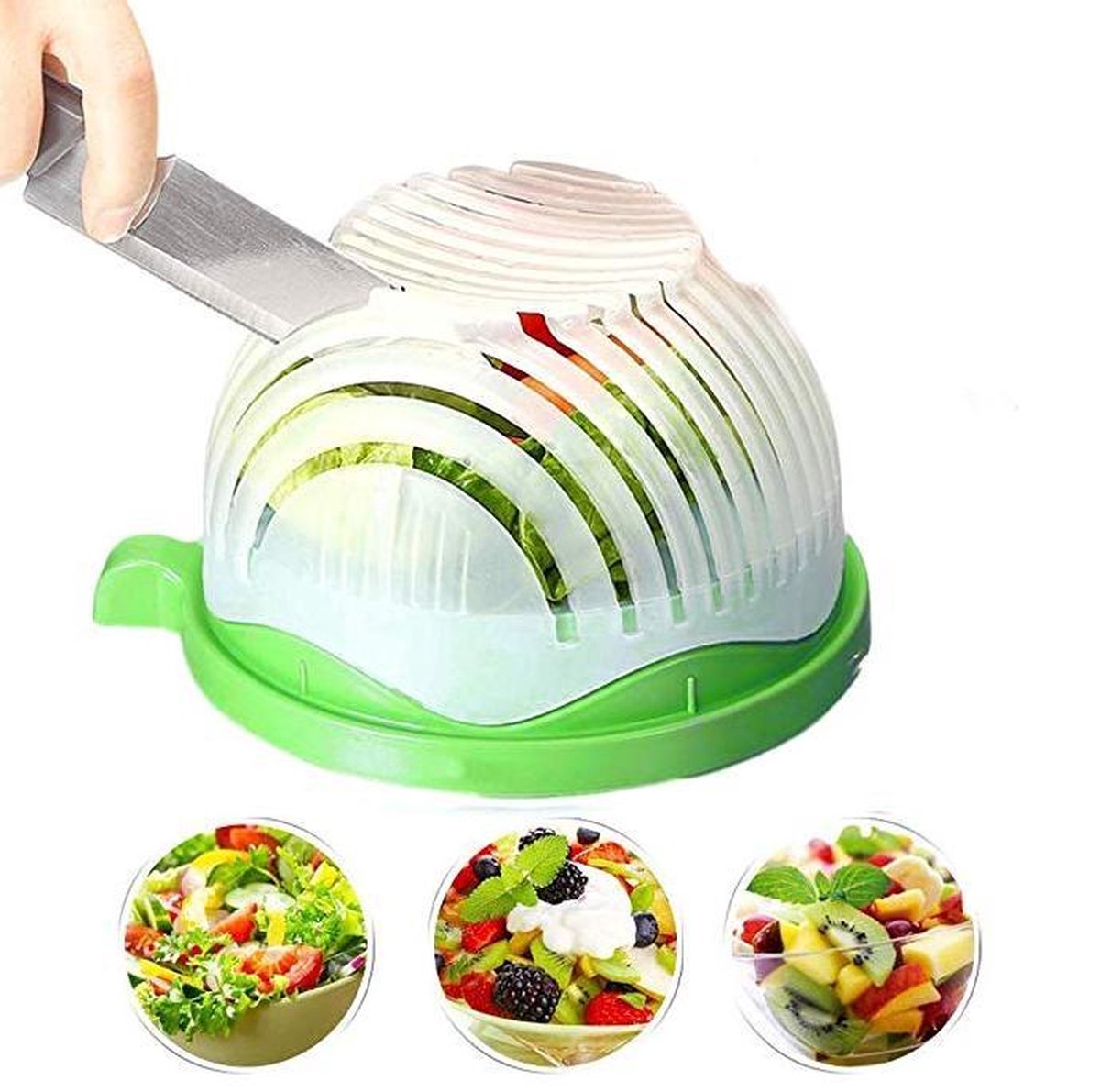 Vwist Salade Snijder Kom - Binnen 60 Seconden - Salad Cutter Bowl - Serveerschaal - Fruit Kom - Inclusief Doos - Vwist