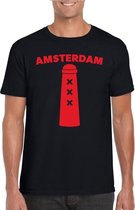Amsterdam shirt met Amsterdammertje zwart heren L