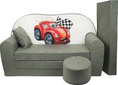 Kinder slaapbank set - logeermatras - sofa - 170 x 100 x 8 - slaapbank - grijs - overig