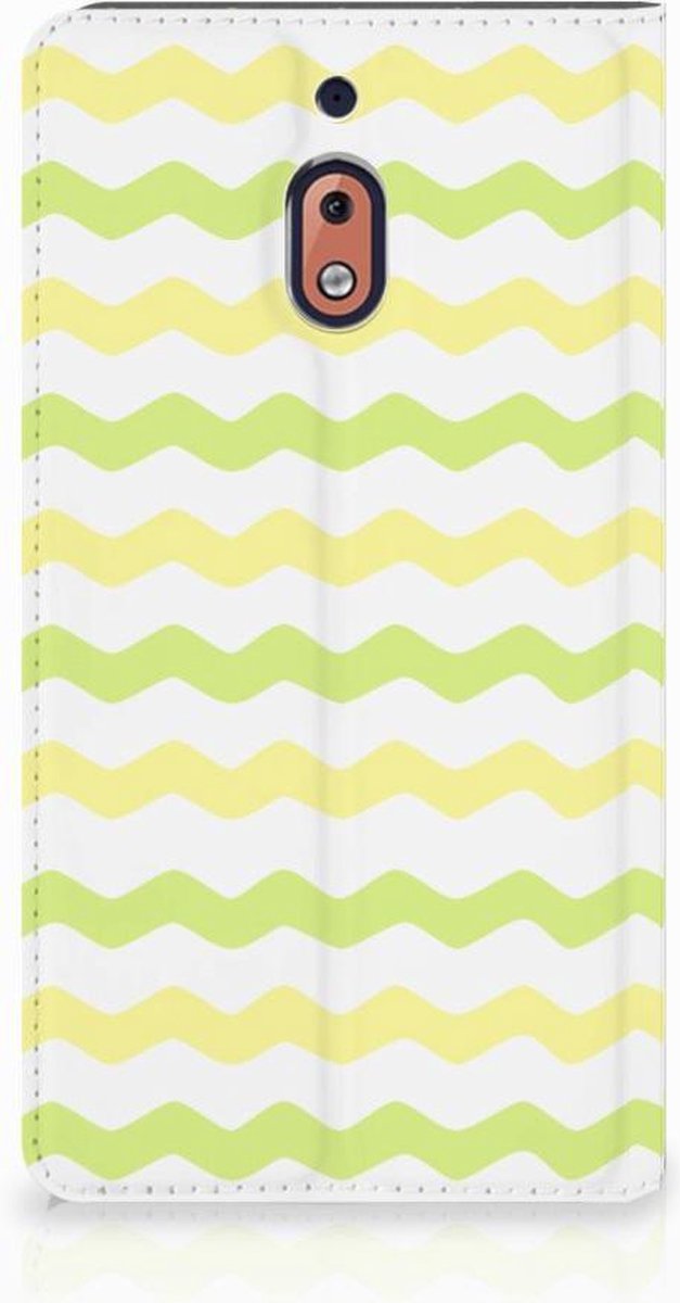 Nokia 2.1 2018 Hoesje met Magneet Waves Yellow