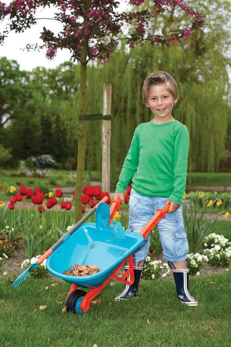 Spade voor kinderen, metalen spade met houten steel, voor kleine handen