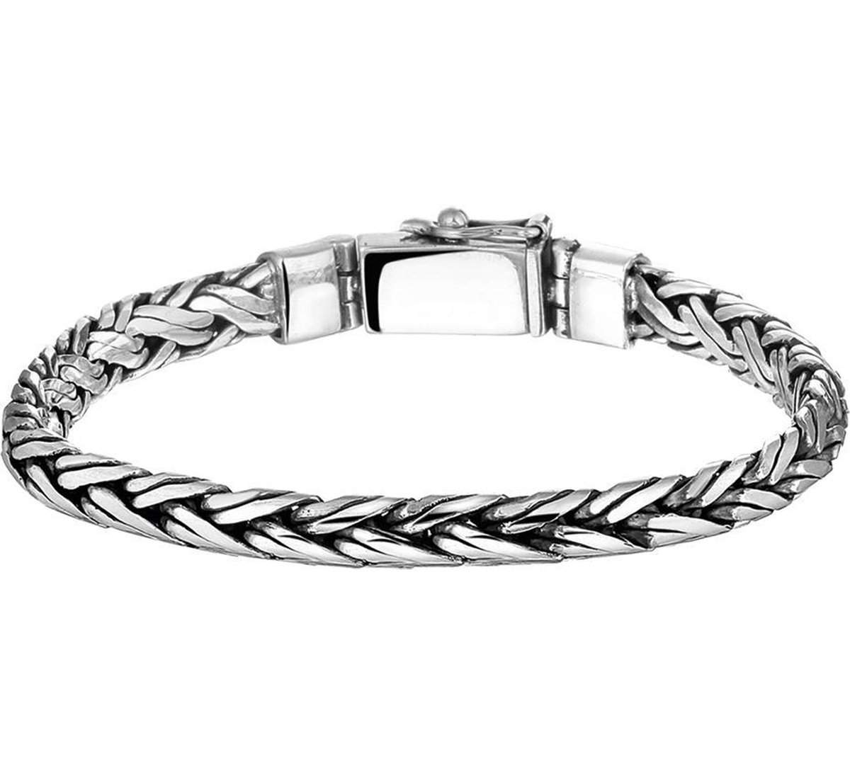 The Jewelry Collection For Men Armband Gevlochten 6 mm 21 cm - Zilver