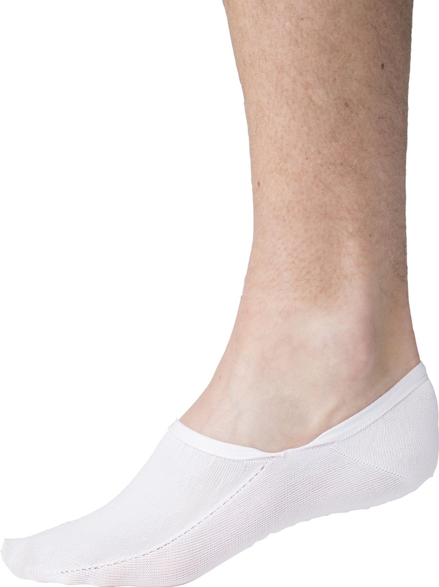 Steps Onzichtbare Sneaker Sok Man Wit Katoen BCI 4 paar