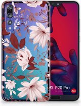 Huawei P20 Pro Uniek TPU Hoesje Watercolor Flowers