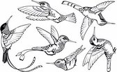 Moodadventures | Siliconen Stempels Birds 1 | Stempels met Verschillende Vogels