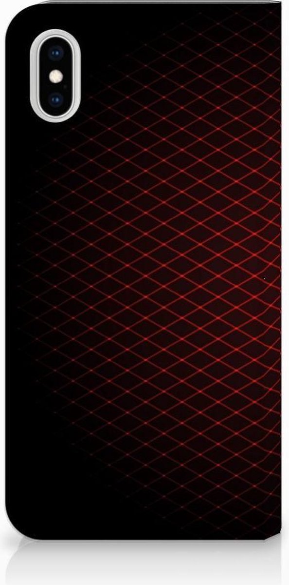 Apple iPhone Xs Max Hoesje met Magneet Geruit Rood