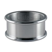 Quiges Stapelring Ring - Basisring  - Dames - RVS zilverkleurig - Maat 17 - Hoogte 8mm