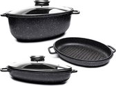 EDENBERG EB-9171 Braadpan set, 3-delig, 38 cm - 8 liter