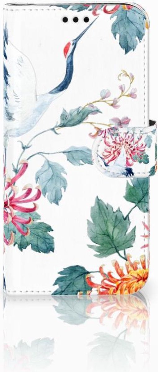 Samsung Galaxy J5 2017 Telefoonhoesje met Pasjes Bird Flowers