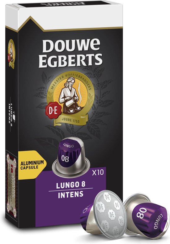 Douwe Egberts Lungo Intens Koffiecups - Intensiteit 8/12 - 10 x 10 capsules - Douwe Egberts