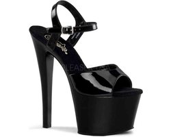 Pleaser - SKY-309 Sandaal met enkelband, Paaldans schoenen - Paaldans schoenen - 37 Shoes - Zwart