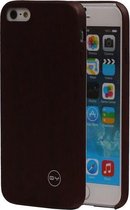Donker Bruin Hout QY TPU Cover Case voor Apple iPhone 6/6S Hoesje