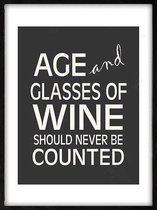 Wandbord Age and Glasses of Wine Should Never Be Counted