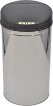 Prullenbak zilver grijs zwart prullenmand 42L 32x60cm