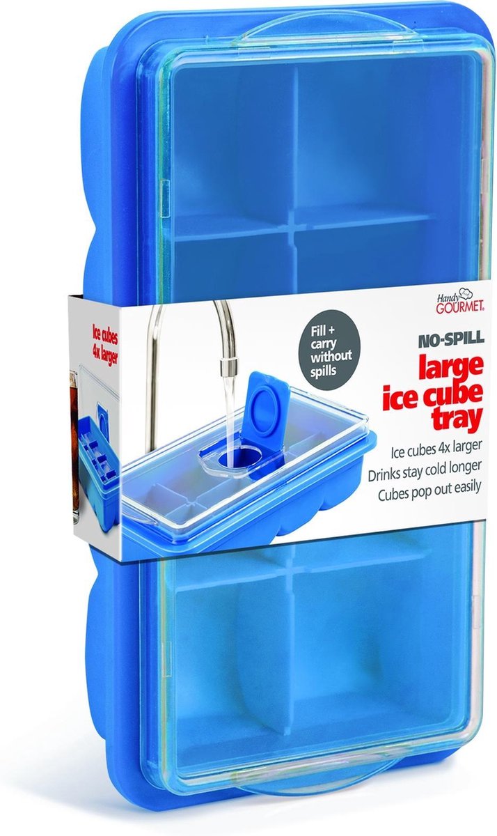 Handy Gourmet No-Spill Extra Large Ice Cube Tray with Cover 