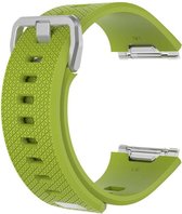 KELERINO. Siliconen Bandje geschikt voor Fitbit Ionic Gespsluiting - Groen - Large