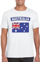 T-shirt met Australische vlag wit heren XL