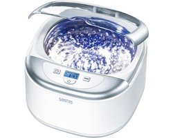 Sanitas SUR 42 Ultrasoonreiniger - 43 kHz - RVS container 550 ml - Digitaal timerdisplay - Verlicht LCD display - 5 Insteltijden - Automatische uitschakeling - Transparante deksel - Incl. zeef en houders - 2 Jaar garantie