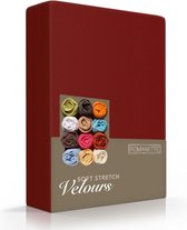 Fluweel Zachte Velours Hoeslaken Bordeaux | 160x200 | Super Comfortabel | Uitstekende Pasvorm