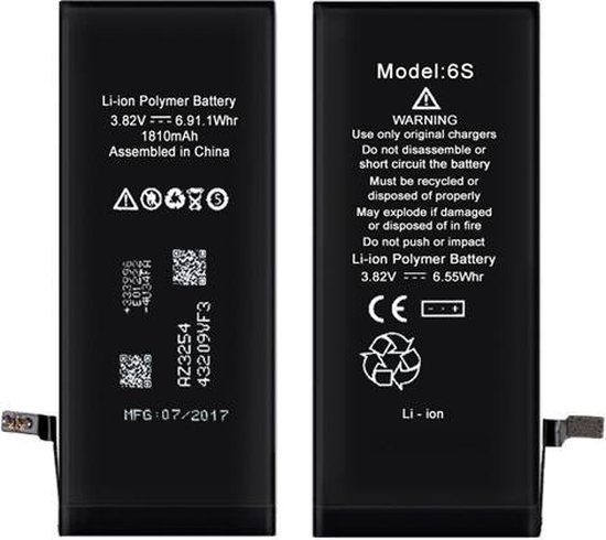 Belofte onenigheid Vrijstelling iPhone 6s Batterij - 1715mAh, 3,8V, Li-Po accu | bol.com