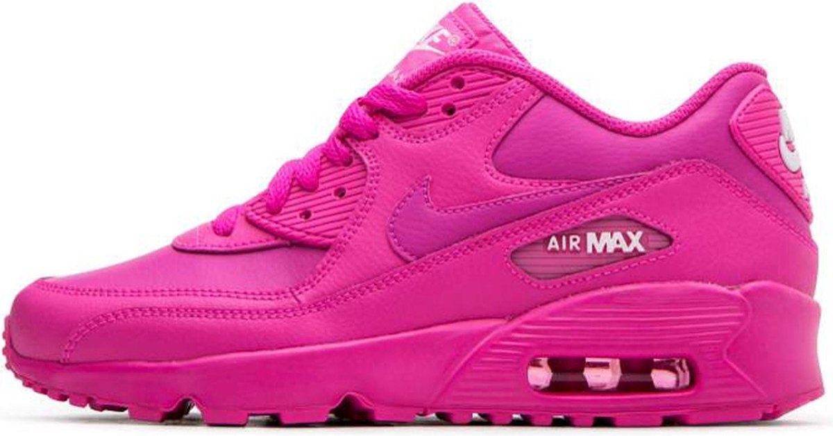 Nike Air Max 90 Leather Sneaker Junior Sneakers - Maat 37.5 - Unisex - roze  | bol.com